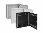 Solarix rozvaděč SOHO LC-18 do zdi s lištami 2U, 4U a 11U, 550x550x150mm, šedá RAL7035, s rámečkem k zazdění