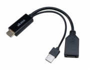 AKASA kabel  redukce HDMI na DisplayPort, with USB power cable 4K@60Hz, 25cm