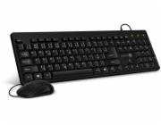 CONNECT IT Combo drátová černá klávesnice + myš, CZ + SK layout