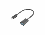 LANBERG USB-C(M) 3.1 na USB-A(F) adaptér kabel 15CM černý OTG  