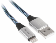 USB 2.0 iPhone AM lightning kabel 1,0 m černý a modrý
