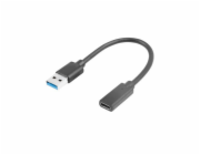 Lanberg USB C (F) 3.1 USB kabel - USB-A (M) 0,15m černý