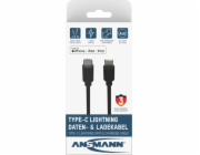 Ansmann Adaptérový kabel USB 2.0, zástrčka USB-C > zástrčka Lightning (černý, 1,2 metru, nabíjení až 60 wattů)