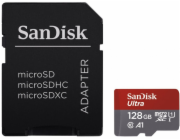 SanDisk MicroSDXC karta 128GB Ultra (140 MB/s, A1 Class 10 UHS-I) + adaptér