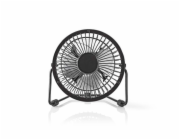 Ventilátor Nedis FNDK1BK10 stolní USB, 10 cm, 2,5 W, kovový, černý