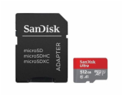 SanDisk MicroSDXC karta 512GB Ultra (150 MB/s, A1 Class 10 UHS-I) + adaptér