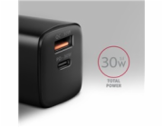 AXAGON ACU-PQ30, Sil nabíječka do sítě 30W, 2x port (USB-A + USB-C), PD3.0/PPS/QC4+/SFC/AFC/Apple, černá