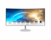 MSI monitor PRO MP341CQW, 34" zakřivený /3440x1440 (UWQHD)/VA LED/1ms/3000:1/300cd/m2/100Hz /2 x HDMI/DP/bílý