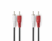 NEDIS stereo audio kabel RCA/ 2× zástrčka RCA - 2× zástrčka RCA/ černý/ bulk/ 1m