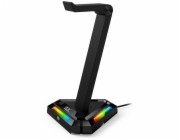 Genius GX-UH100 GENIUS GX-UH100/ stojan na headset/ RGB/ USB hub (2x USB, 2x USB-C)