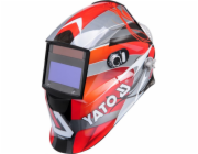 Yato YT-73921 svářečská maska/přilba Welding helmet with auto-darkening filter Černá, Červená, Stříbrná