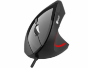 C-TECH myš VEM-09C, vertikální, 6 tlačítek, černá, USB
