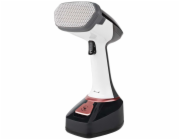 NEDIS napařovač oděvů/ spotřeba 1400 W/ objem vyjímatelné nádržka na vodu 320 ml/ tlak 25 g/m/ černo-růžový