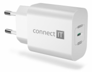 CONNECT IT Voyager2 nabíjecí adaptér 1×USB-C, 25W PD, bílá