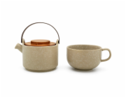 Bredemeijer Tea-for-one Umea beige / Acacia Lid  142024