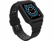 Hurtel Protect Strap Band náramek s pouzdrem pro hodinky 7 / 6 / 5 / 4 / 3 / 2 / SE (41 / 40 / 38 mm) pouzdro, obrněný kryt hodinek, černý