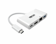 Eaton Víceportový adaptér USB-C HDMI, port USB 3.2 Gen 1, gigabitový Ethernet, nabíjení PD 60 W, HDCP U444-06N-HGU-C bílý