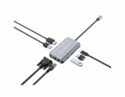 Conceptronic AV adaptér CONCEPTRONIC Dock USB-C->HDMI,VGA,GbE,3xUSB3.0,100WPD0.25mgr