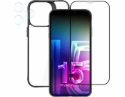 Pouzdro 3MK + skleněná obrazovka + čočka pro iPhone 15 Pro Max 3mk Comfort Set 4v1 pouzdro s temperovanou čočkou