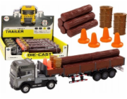 LeanToys Přívěs pro nákladní vůz na dřevo 1:24 Dřevěné polena Zvuky Světla