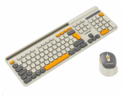 CANYON HSET-W5 bezdrátový SET CS klávesnice + optická myš, 2,4 Ghz, 105 kláves, béžový