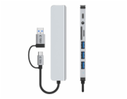 Baseus Adaptér TECH-PROTECT HB06 HUB 9v1 TYPE-C + USB 2.0 + USB 3.0 + SD/TF + AV 3.5 vesmírně šedý