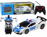LeanToys R/C policejní auto 2v1 auto robot zvuky světla