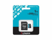 Kingston MicroSDXC karta 1TB Canvas Go! Plus, R:200/W:160MB/s, Class 10, UHS-I, U3, V30, A2 + Adaptér