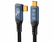 PREMIUMCORD Kabel USB4™ Version2.0 80Gbps 16K@60Hz 240W Thunderbolt 3 a 4 kabel zahnutý 1,5m