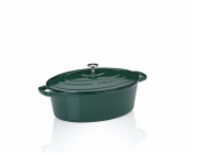 Pekáč litinový s poklicí Calido oválný smaragdově zelená 33x26x12cm 6l KL-12902