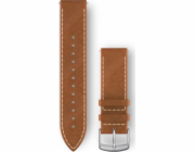 Garmin Garmin Ersatzarmband 20mm Leder Hellbraun s Naht/Silber