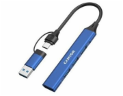 Canyon HUB DS-02 4v1 USB-A/C modrý