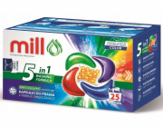 MILL PRO Kapsle 5k na praní + změkčující perličky COLOR 25 ks (hromadné balení 8 ks)