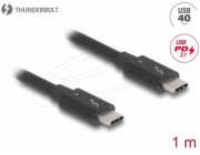 Delock - Kabel Thunderbolt - USB-C (M) do USB-C (M) - USB 3.0 / Thunderbolt 3 / PCIe 3.0 - 1 m - rychlost prenosu dat až 40 Gbps, USB Power Delivery 3.1 (240W) - cerná