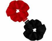 Glov Saténové gumičky do vlasů Satin Scrunchies S vínová/černá 2 ks