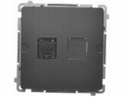 Kontakt-Simon Simon Basic Počítačová zásuvka RJ45, kategorie 6, jednoduchá s protiprachovou clonou (modul), černá BM61.01/49