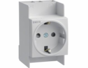 Hager Modulární zásuvka Schuko 10/16A 250V AC na lištu třídy I, izolovaná (SN016)