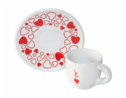 Bialetti Sada 2 moka šálků ve tvaru srdce, včetně podšálků