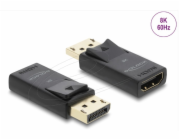 Delock - Video adaptér - DisplayPort s piny (male) do HDMI se zdírkami (female) - cerná - aktivní, podpora HDR10, podpora 1080p, podpora 4K144Hz (3840 x 2160), podpora 8K60Hz (7680 x 4320)