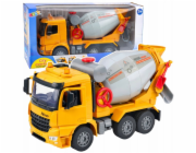 LeanToys Stavební vůz Míchačka na beton Rotující buben Světla a zvuky