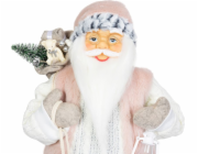 Dekorace MagicHome Vánoce, Santa, s dárkem, růžovo-hnědý, 60 cm
