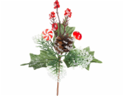 Větvička MagicHome Vánoce, s lízátkem a hříbkem, 19 cm