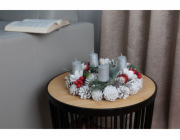 Veniec MagicHome Vianoce, prírodný, biely, adventný, 30 cm