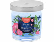 Sviečka Bolsius Floral Fusion Pivonka a Čučoriedka, vonná, 80/72 mm, v skle