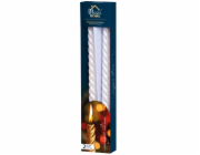 MagicHome Vánoční svíčka, 25 cm, bal. 2 ks, bílá, spirálová, kroucená