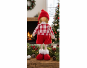 MagicHome Vánoční dekorace, Chlapeček v kostkované košili, 32 cm