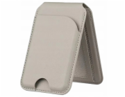 Jabees Magnetická peněženka MagSafe na telefon pro 4 karty RFID zámek + stojánek / Magwallet Secure šedá