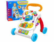 LeanToys Chodítko s odstrkovačem, vzdělávací interaktivní hudební panel, 3 v 1 zvuky