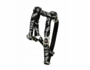 Barry King Postroj pro psy Equilibre, černá zebra, niklová kůže, XS 13 mm / obvod krku 20-30 cm / obvod hrudníku 25-45 cm