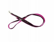 BarryKing Vodítko pro psy , vzor se psy, neo reflexní dvojitá páska, růžové 25 mm / 220 cm